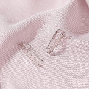 Silver Butterfly Ear Cuff Earrings Metal Boho Chic